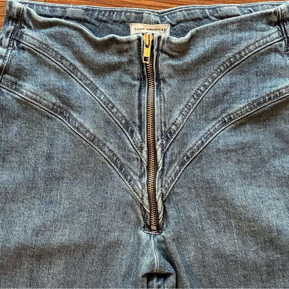 Good American High Waist Corset Zip Front High Rise Jeans Size 4/27 Blue Denim - Picture 12 of 14